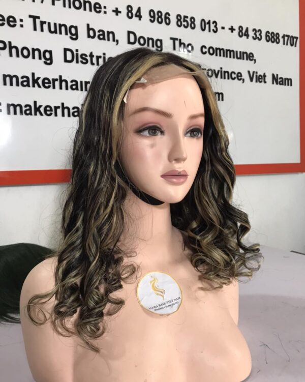 ASARA HAIR Piano Colored Wig, Finger Curly Style, 100% Vietnamese human hair