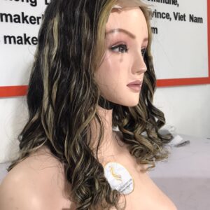 ASARA HAIR Piano Colored Wig, Finger Curly Style, 100% Vietnamese human hair