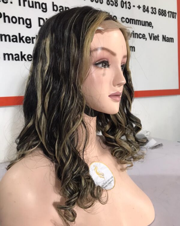 ASARA HAIR Piano Colored Wig, Finger Curly Style, 100% Vietnamese human hair