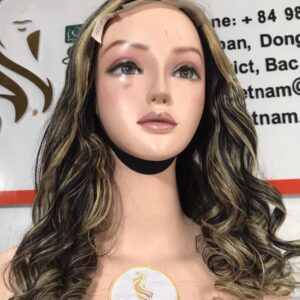 ASARA HAIR Piano Colored Wig, Finger Curly Style, 100% Vietnamese human hair