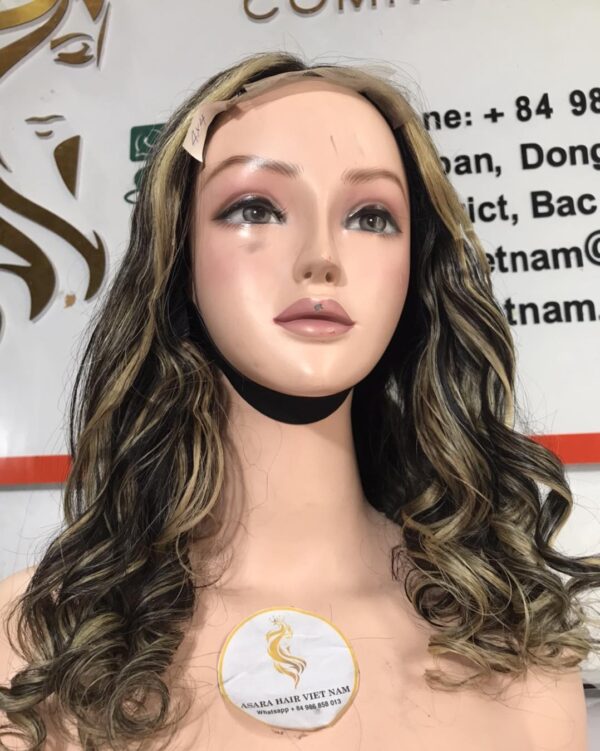 ASARA HAIR Piano Colored Wig, Finger Curly Style, 100% Vietnamese human hair